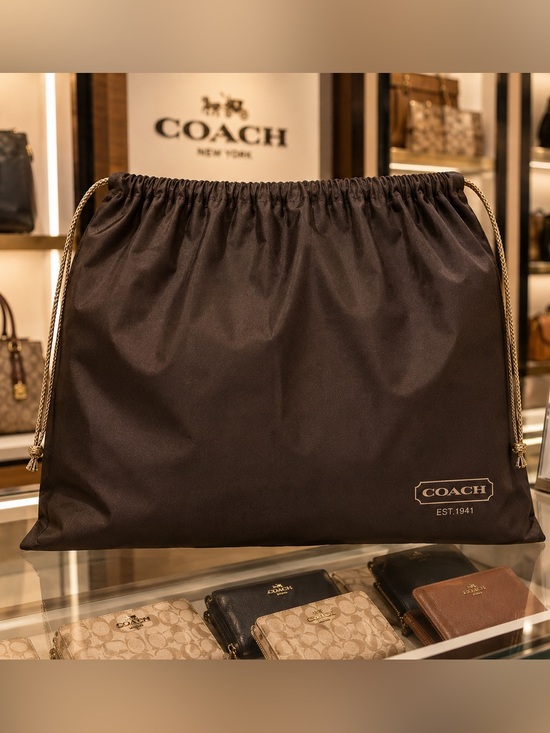Coach Accessories - Coach Large Drawstring Dust Bag in Dark Brown with Gold Cord